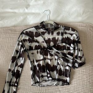 UO sheer mock neck top